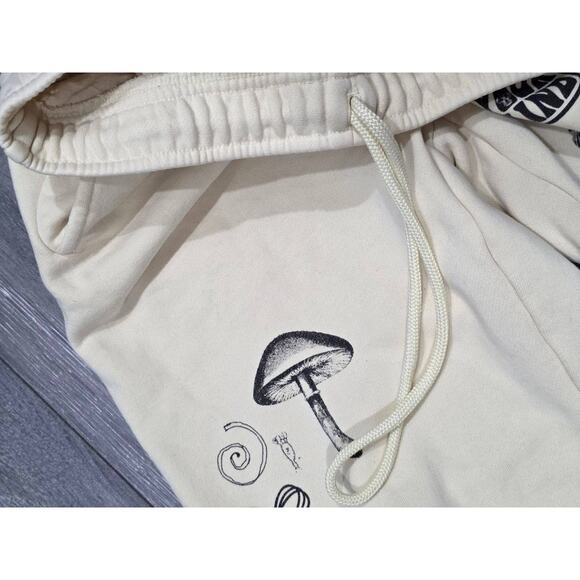 Aritzia Sweatpants Y2K TNA Graphic Cozy Fleece Cream 2XS A003777 - Picture 2 of 13